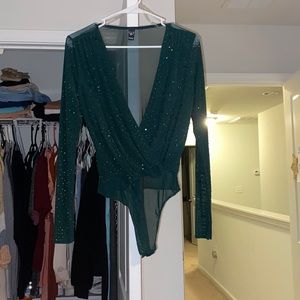Emerald Green Windsor bodysuit, size L